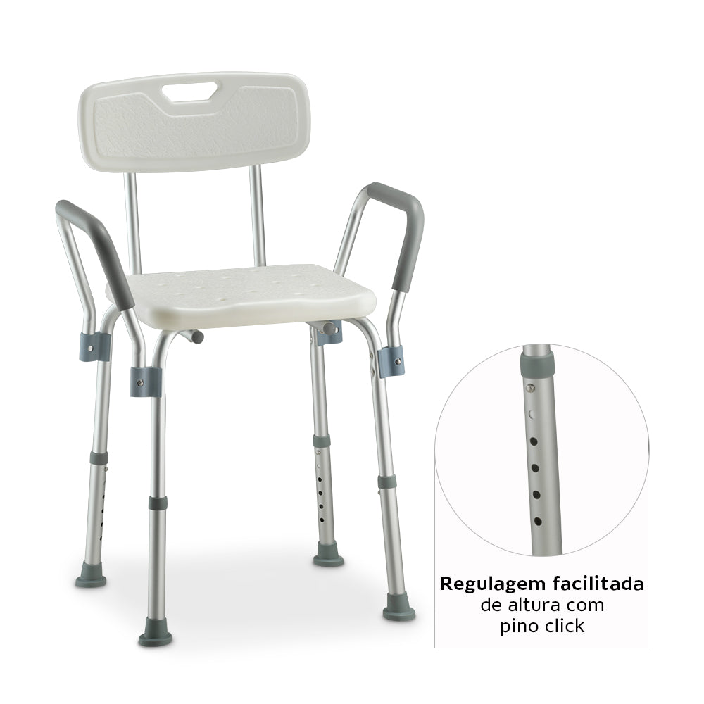 Cadeira retangular mod- D3 com encosto e braço Dellamed