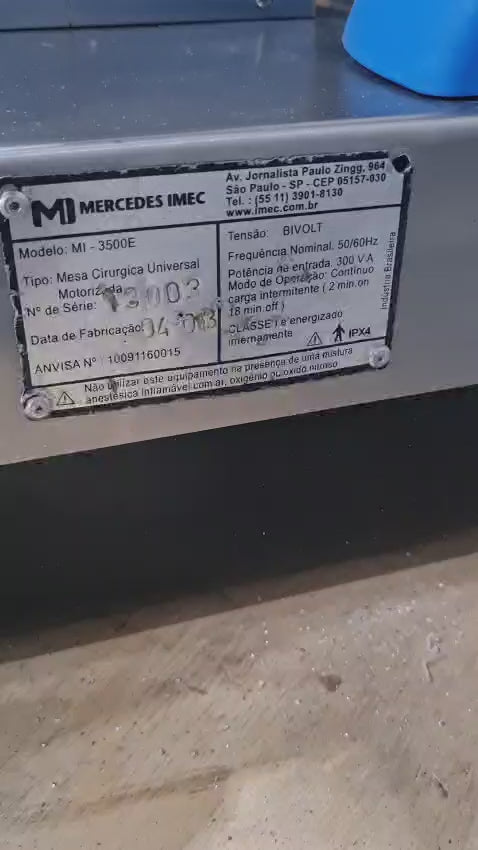 Mesa Cirúrgica Mercedes Imec Mod-3500 E